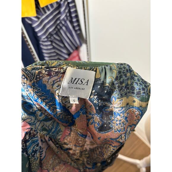 Misa PINK AND BLUE Pattern Button Up Blouse Sz s - Picture 4 of 4